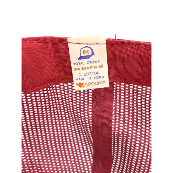 Vintage Santa Fe Red Trucker Hat Railroad Logo Rope Snapback Mesh Mascot Chico - Picture 6 of 8